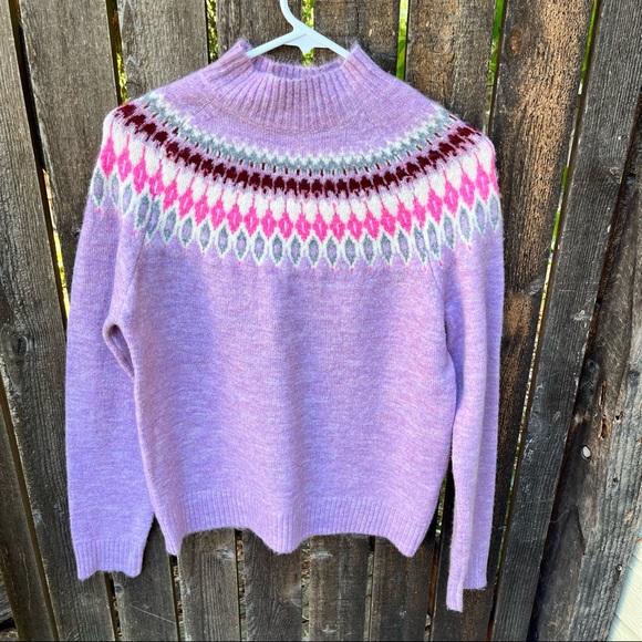 Gilli Purple Pink Fair Isle Sweater Sz S - Picture 2 of 8